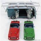Schuco VOLKSWAGEN T1 MINIBUS WERKE GMBH KLEINSCHNITTGER CAR TRANSPORTER + 2X F 125 SPIDER 1962