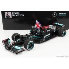 Minichamps MERCEDES F1 W12 MERCEDES M12 EQ POWER+ TEAM AMG PETRONAS N 44 WINNER BRITISH SILVERSTONE GP (WITH FLAG) 2021 L.HAMILTON