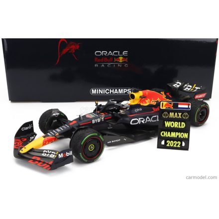 Minichamps RED BULL F1 RB18 TEAM ORACLE RED BULL RACING N 1 WORLD CHAMPION WINNER JAPAN GP WITH PIT BOARD 2022 MAX VERSTAPPEN