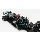 Minichamps MERCEDES F1 W12 MERCEDES M12 EQ POWER+ TEAM AMG PETRONAS MOTORSPORT FORMULA ONE N 44 WINNER BRAZILIAN GP (WITH FLAG) 2021 LEWIS HAMILTON