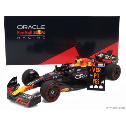 Minichamps RED BULL F1 RB19 TEAM ORACLE RED BULL RACING N 1 WORLD CHAMPION WINNER BAHRAIN GP WITH PIT BOARD 2023 MAX VERSTAPPEN