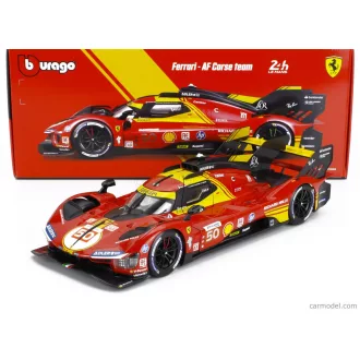   Burago FERRARI 499P 3.0L TURBO V6 TEAM FERRARI AF CORSE N 50 WINNER 24h LE MANS 2024 ANTONIO FUOCO - MIGUEL MOLINA - NICKLAS NIELSEN