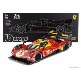   Burago FERRARI 499P 3.0L TURBO V6 TEAM FERRARI AF CORSE N 50 WINNER 24h LE MANS 2024 ANTONIO FUOCO - MIGUEL MOLINA - NICKLAS NIELSEN - CON VETRINA - WITH SHOWCASE