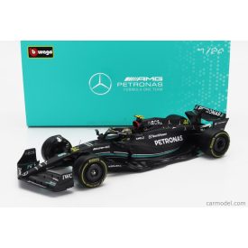   Burago MERCEDES GP F1 W14 TEAM MERCEDES-AMG PETRONAS FORMULA ONE N 44 SEASON 2023 LEWIS HAMILTON - WITH PILOT AND SHOWCASE