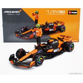   Burago McLAREN F1 MCL38 TEAM MCLAREN N 4 SEASON 2024 LANDO NORRIS - WITH PILOT