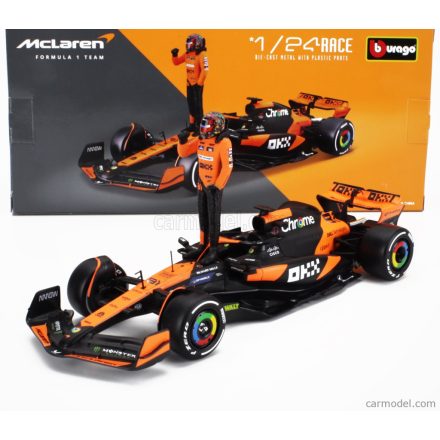 Burago McLAREN F1 MCL38 TEAM MCLAREN N 81 SEASON 2024 OSCAR PIASTRI - WITH PILOT