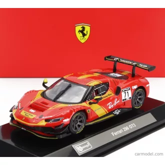  Burago FERRARI 296 GT3 3.0L TWIN TURBO V6 N 71 RACING 2023 - CON VETRINA - WITH SHOWCASE