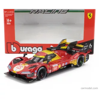   Burago FERRARI 499P 3.0L TURBO V6 TEAM FERRARI AF CORSE N 50 WINNER 24h LE MANS 2024 ANTONIO FUOCO - MIGUEL MOLINA - NICKLAS NIELSEN