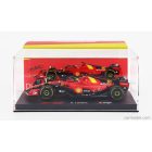 Burago FERRARI F1 SF-23 TEAM SCUDERIA FERRARI N 16 4th MONZA ITALY GP 2023 CHARLES LECLERC - WITH PILOT AND SHOWCASE