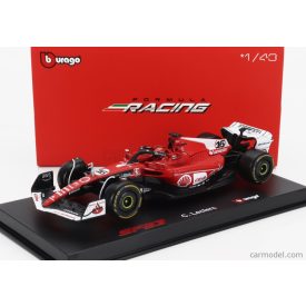   Burago FERRARI F1 SF-23 TEAM SCUDERIA FERRARI N 16 2nd LAS VEGAS USA GP 2023 CHARLES LECLERC - WITH PILOT AND SHOWCASE