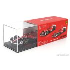 Burago FERRARI F1 SF-23 TEAM SCUDERIA FERRARI N 16 2nd LAS VEGAS USA GP 2023 CHARLES LECLERC - WITH PILOT AND SHOWCASE