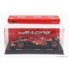 Burago FERRARI F1 SF-24 TEAM SCUDERIA FERRARI N 55 5th EMILIA ROMAGNA IMOLA GP 2024 CARLOS SAINZ - WITH PILOT AND SHOWCASE
