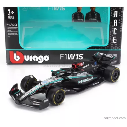 Burago MERCEDES F1 W15 EQ PERFORMANCE TEAM AMG PETRONAS MOTORSPORT N 63 SEASON 2024 GEORGE RUSSELL