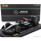 Burago MERCEDES F1 W15 EQ PERFORMANCE TEAM AMG PETRONAS MOTORSPORT N 44 SEASON 2024 LEWIS HAMILTON - WITH PILOT AND SHOWCASE