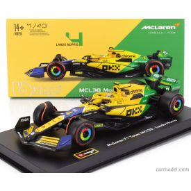   Burago McLAREN F1 MCL38 TEAM MCLAREN N 4 4th MONACO GP (SENNA 30th ANNIVERSARY) 2024 LANDO NORRIS - WITH PILOT AND SHOWCASE