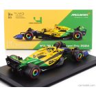 Burago McLAREN F1 MCL38 TEAM MCLAREN N 4 4th MONACO GP (SENNA 30th ANNIVERSARY) 2024 LANDO NORRIS - WITH PILOT AND SHOWCASE