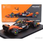 Burago McLAREN F1 MCL38 TEAM MCLAREN N 4 SEASON 2024 LANDO NORRIS - WITH PILOT AND SHOWCASE
