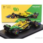 Burago McLAREN F1 MCL38 TEAM MCLAREN N 81 2nd MONACO GP (SENNA 30th ANNIVERSARY) 2024 OSCAR PIASTRI - WITH PILOT AND SHOWCASE