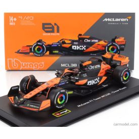  Burago McLAREN F1 MCL38 TEAM MCLAREN N 81 SEASON 2024 OSCAR PIASTRI - WITH PILOT AND SHOWCASE