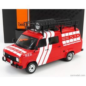   IXO FORD TRANSIT MKII TEAM RED ENGINEERING DEVELOPMENT RALLY ASSISTANCE WITH ACCESSORIES 1985