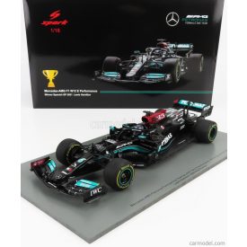   SPARK-MODEL MERCEDES F1 W12 MERCEDES M12 EQ POWER+ TEAM AMG PETRONAS MOTORSPORT FORMULA ONE N 44 100th POLE POSITION WINNER SPANISH GP 2021 LEWIS HAMILTON