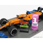SPARK-MODEL McLAREN F1 MCL35L MERCEDES M12 EQ POWER+ TEAM MCLAREN N 3 WINNER ITALY GP 2021 DANIEL RICCIARDO - WITH PIT BOARD