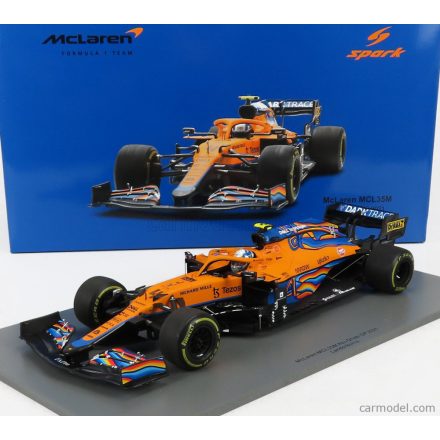 SPARK-MODEL McLAREN F1 MCL35L MERCEDES M12 EQ POWER+ TEAM MCLAREN N 4 7th ABU DHABI GP 2021 LANDO NORRIS