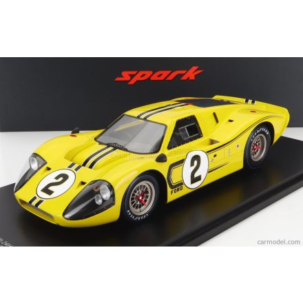 SPARK-MODEL FORD GT40 MKIV 7.0L V8 TEAM SHELBY AMERICAN INC. N 2 24h LE MANS 1967 B.McLAREN - M.DONOHUE - CON VETRINA - WITH SHOWCASE - SPECIAL BOX