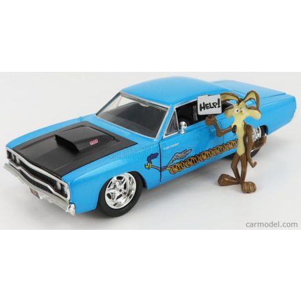 JADA PLYMOUTH ROAD RUNNER COUPE 1970 WITH WILE E. COYOTE FIGURE - LOONEY TUNES