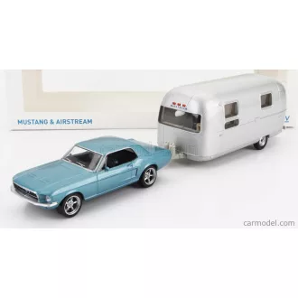   Norev FORD USA - MUSTANG COUPE 1968 WITH AIRSTREAM CARAVAN ROULOTTE