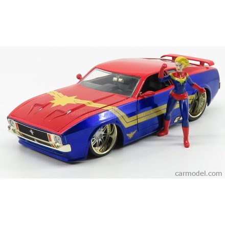 JADA FORD MUSTANG MACH I 1973 WITH CAPTAIN MARVEL FIGURE