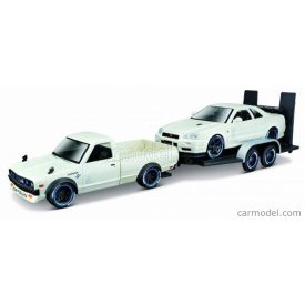   Maisto DATSUN 620 PICK-UP 1973 WITH SKYLINE GT-R (R34) 1999 + TRAILER
