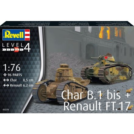 Revell Char. B.1 bis & Renault FT.17 makett