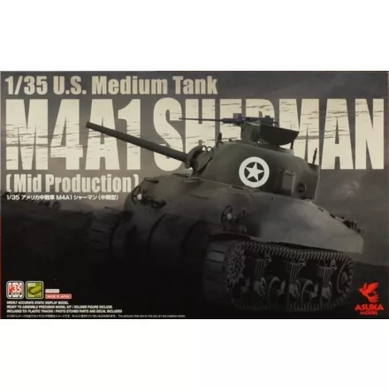 Asuka US Medium Tank M4A1 Sherman Mid. makett