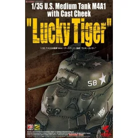  Asuka US Medium Tank M4A1 with Cast Cheek "Lucky Tiger" makett