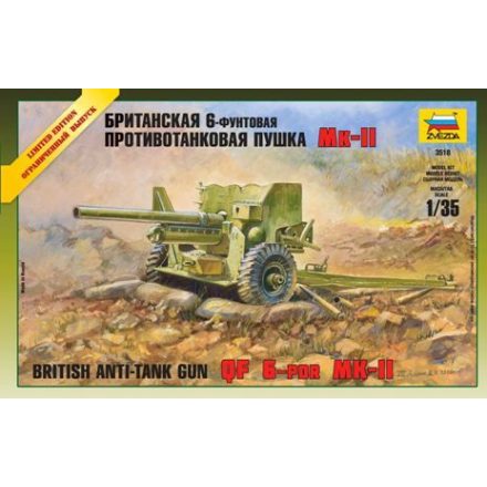 Zvezda British 6 lb MK-1 gun makett
