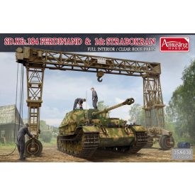 Amusing Hobby Sd.Kfz.184 Ferdinand & 16t Strabokran makett