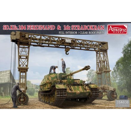 Amusing Hobby Sd.Kfz.184 Ferdinand & 16t Strabokran makett