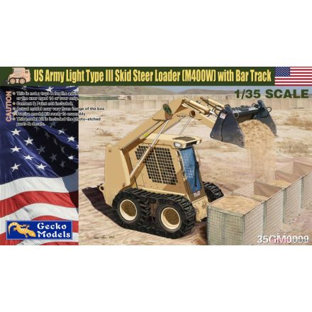 Gecko Models US Army Light Type III Skid Steer Loader (M400W) with Bar Trackmakett