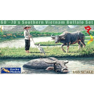   Gecko Models 60'-70's Southern Vietnam Buffalo Set - állatfigura készlet