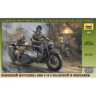 Zvezda German WWII Sidecar R12 with crew makett