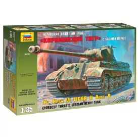 Zvezda Pz.Kpfw.VI Tiger II Porsche Turret makett