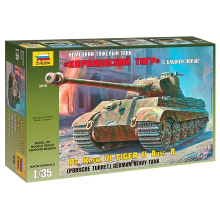 Zvezda Pz.Kpfw.VI Tiger II Porsche Turret makett