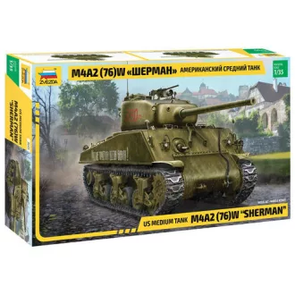   Zvezda American medium tank M4A2(76)W "Sherman" harcjármű makett