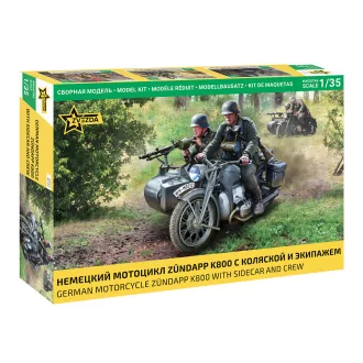   Zvezda German Motorcycle Zündapp K800 With Sidecar And Crew makett