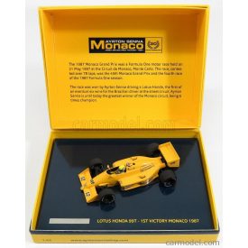   Minichamps LOTUS F1 HONDA 99T N 12 WINNER MONACO GP 1987 AYRTON SENNA - 30th ANNIVERSARY FIRST VICTORY F1 MONACO GP