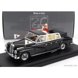   RIO MODELS MERCEDES BENZ 300D LIMOUSINE SEMICONVERTIBLE 1960 - WITH DRIVER AND POPE FIGURE - PAPA GIOVANNI XXIII