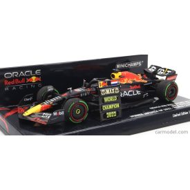   Minichamps RED BULL F1 RB18 TEAM ORACLE RED BULL RACING N 1 WORLD CHAMPION WINNER JAPAN GP WITH PIT BOARD 2022 MAX VERSTAPPEN