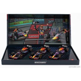   Minichamps RED BULL F1 SET 3X RB19 TEAM ORACLE RED BULL RACING N 1 WORLD CHAMPION WINNER MIAMI - LAS VEGAS - AUSTIN USA GP 2023 MAX VERSTAPPEN