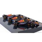Minichamps RED BULL F1 SET 3X RB19 TEAM ORACLE RED BULL RACING N 1 WORLD CHAMPION WINNER MIAMI - LAS VEGAS - AUSTIN USA GP 2023 MAX VERSTAPPEN